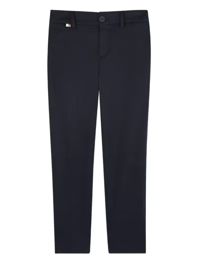 Bosswear Kids' Logo-print Smart Trousers In Blue