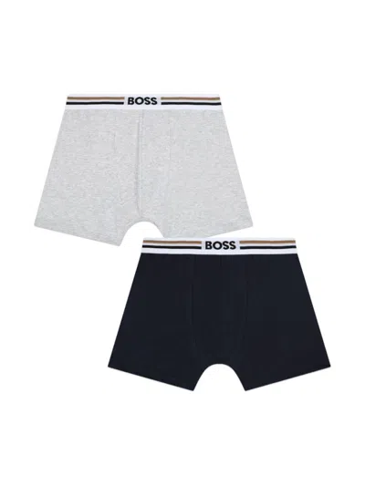 Bosswear Logo-waist Boxer Shorts (pack Of Two) In 灰色