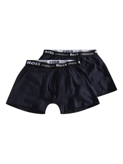 Bosswear Kids' Logo-waistband Boxers (pack Of Two) In Blue