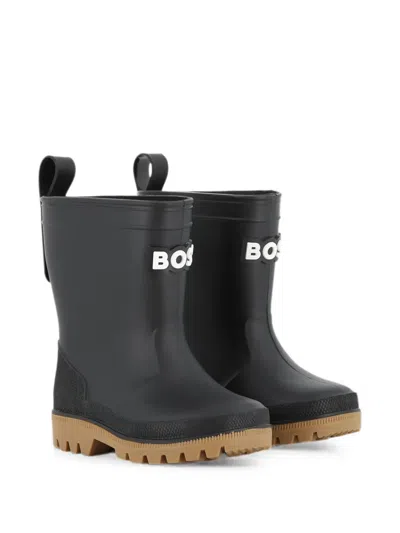 Bosswear Babies' Logo-appliqué Rain Boots In Black