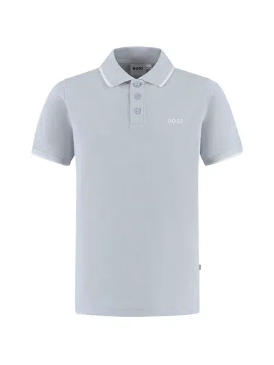Bosswear Kids' Logo-detail Polo Shirt In Blue