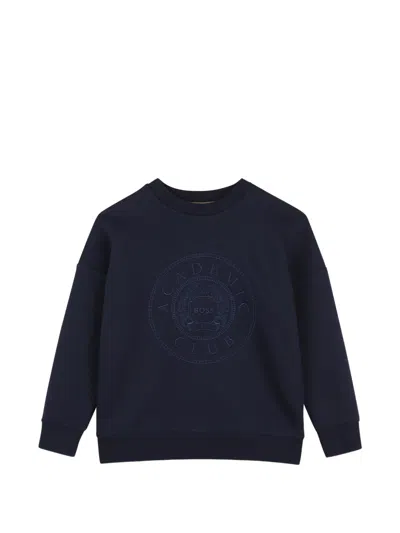 Bosswear Kids' Logo-embroidered Sweatshirt In Blue