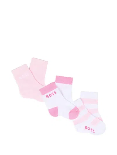 Bosswear Kids' Logo-jacquard Socks In Multi