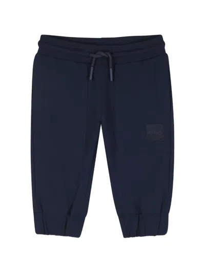 Bosswear Babies' Logo-patch Drawstring Track Pants In Blue