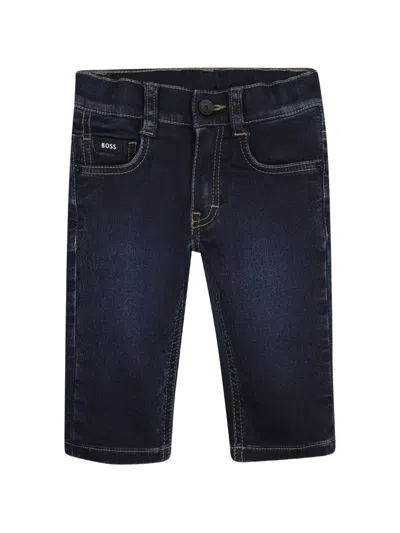Bosswear Babies' Logo-patch Jeans In Blue