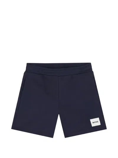 Bosswear Kids' Logo-patch Shorts In Blue