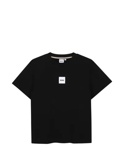 Bosswear Kids' Logo-patch Short-sleeved T-shirt In Black