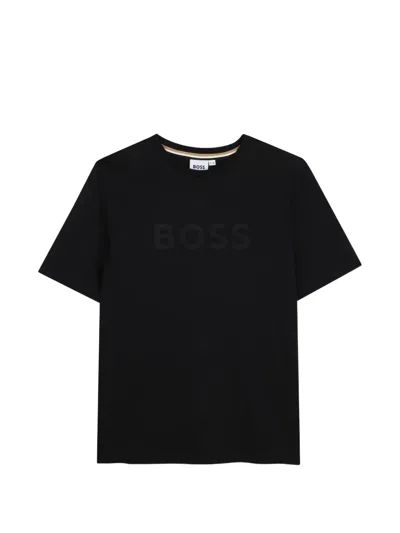 Bosswear Kids' Logo-patch Short-sleeved T-shirt In Black
