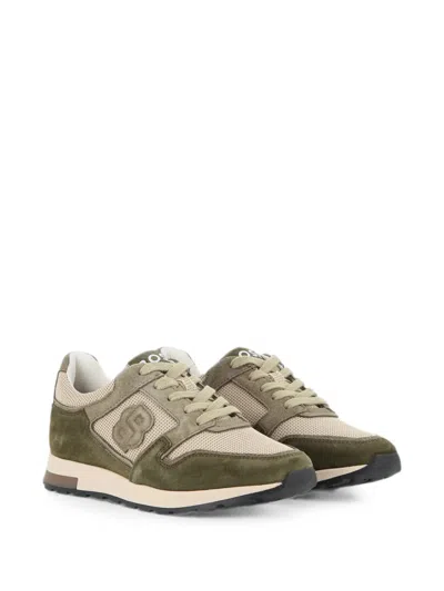 Bosswear Kids' Logo-patch Sneakers In Green