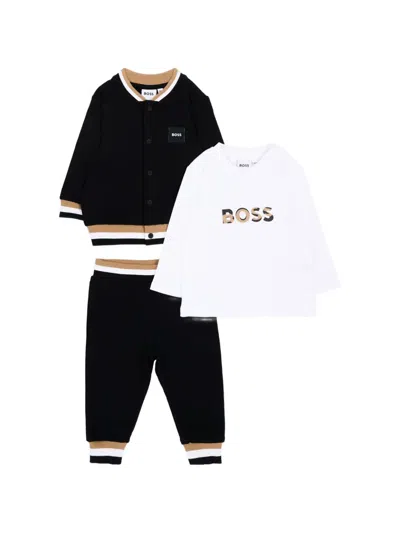 Bosswear Babies' Logo-patch Striped-trim Tracksuit In Animal Print