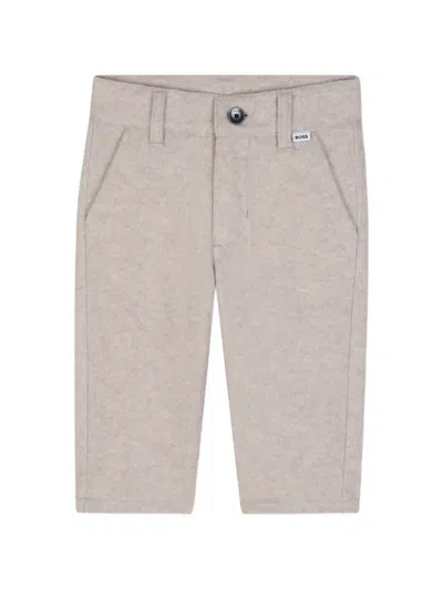 Bosswear Babies' Logo-patch Trousers In Neutrals