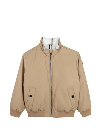Bosswear Kids' Logo-patch Zip-up Jacket In Neutral
