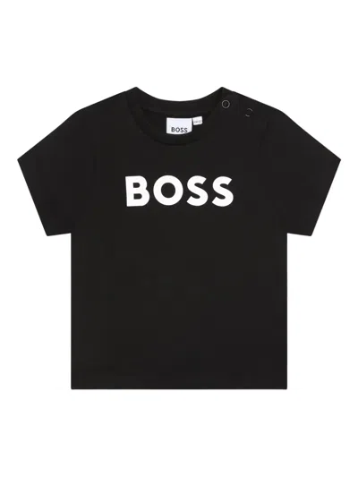 Bosswear Babies' Logo-print Cotton T-shirt In Black