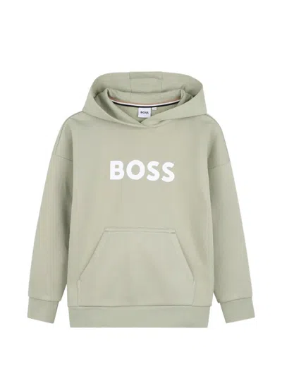 Bosswear Kids' Logo-print Hoodie In Green