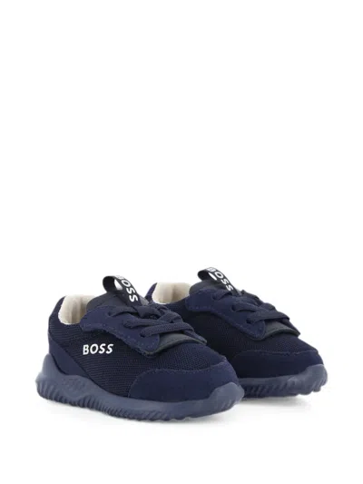 Bosswear Babies' Logo-print Panelled Sneakers In Blue