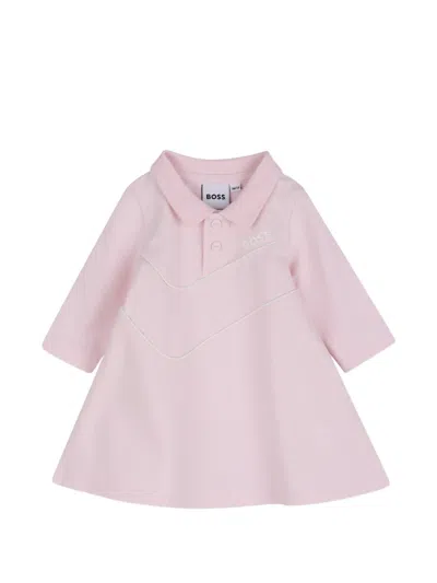 Bosswear Babies' Logo-print Polo Dress In Pink