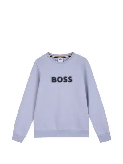 Bosswear Kids' Logo-print Sweatshirt In Blue