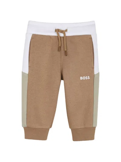 Bosswear Babies' Logo-print Track Pants In Neutrals