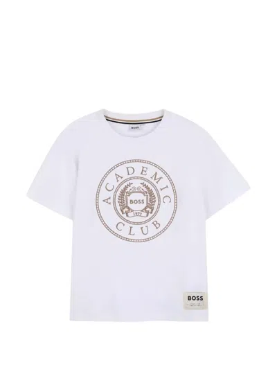 Bosswear Kids' Logo-print T-shirt In White