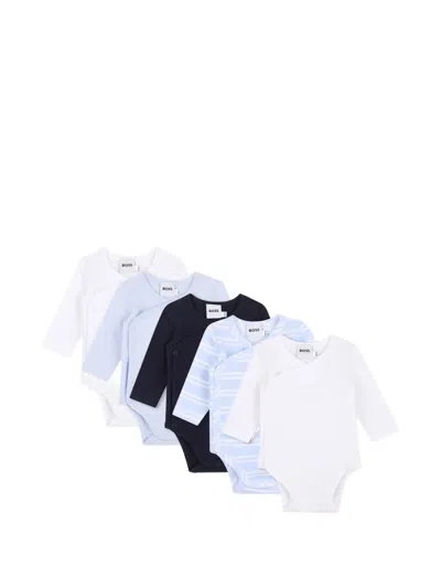 Bosswear Babies' Logo-print Wrap-style Bodysuits (set Of Five) In Multi