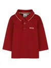 Bosswear Long-sleeve Logo Polo Shirt In Red