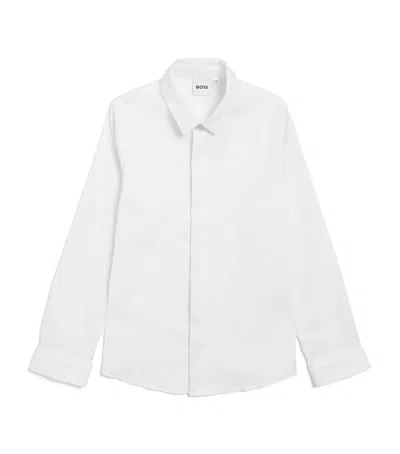 Bosswear Kids' Long-sleeve Shirt In White