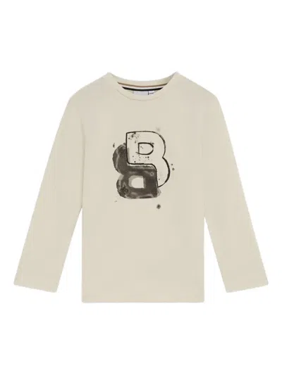 Bosswear Kids' Long-sleeved Graphic T-shirt In Neutral