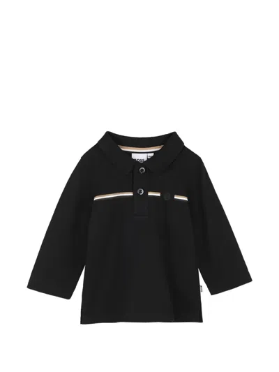 Bosswear Babies' Long-sleeve Polo Shirt In Black