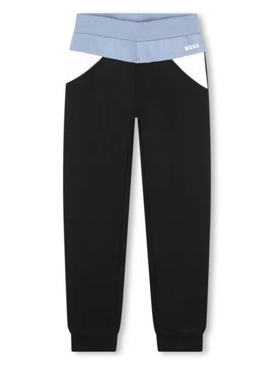 Bosswear Kids' Loog-print Track Pants In Black