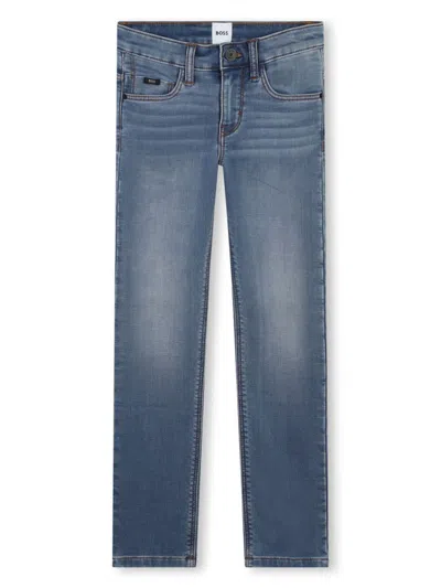 Bosswear Kids' Low-rise Straight-leg Jeans In Blue