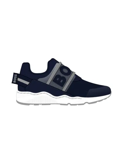 Bosswear Kids' Mesh-panelled Slip-on Sneakers In Black