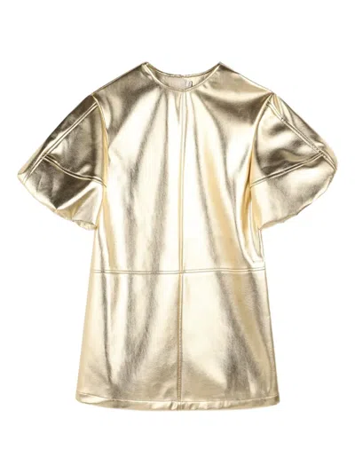 Bosswear Kids' Metallic-effect Dress In Gold
