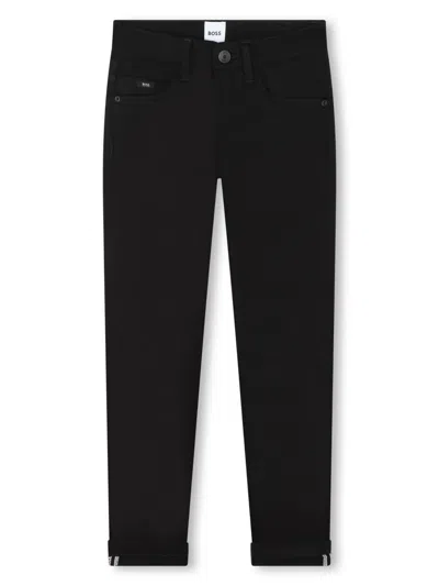 Bosswear Kids' Mid-rise Straight-leg Jeans In Black