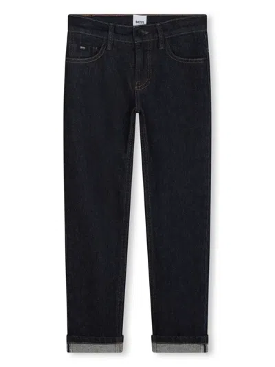 Bosswear Kids' Mid-rise Straight-leg Jeans In Blue