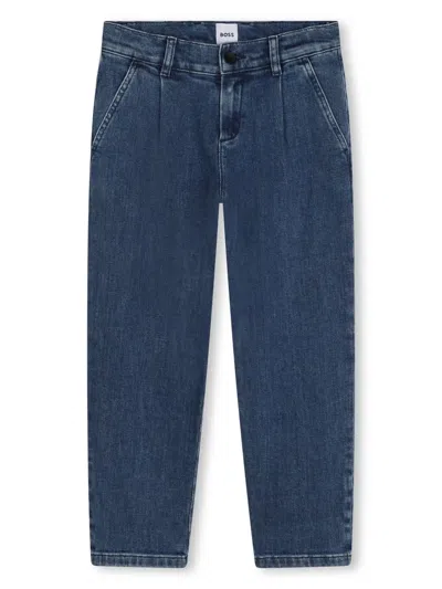 Bosswear Kids' Mid-rise Straight-leg Jeans In Blue