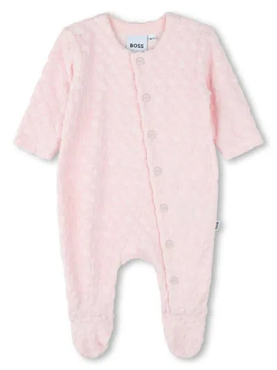 Bosswear Monogram-jacquard Babygrow In Pink