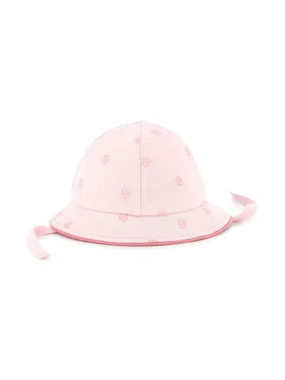 Bosswear Babies' Monogram-print Bucket Hat In Pink