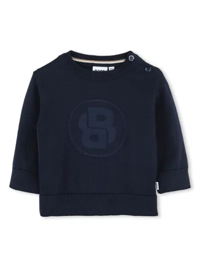 Bosswear Babies' Monogram-print Jumper In 蓝色