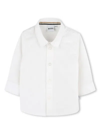 Bosswear Babies' Monogram-print Shirt In 白色