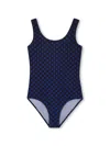 Bosswear Monogram-print Swimsuit In Blue