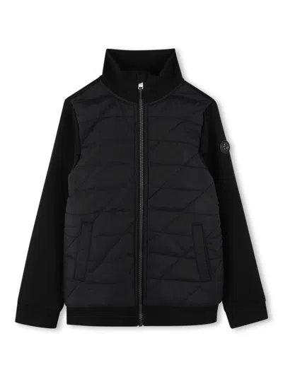 Bosswear Kids' Monogram Zip-up Jacket In Black