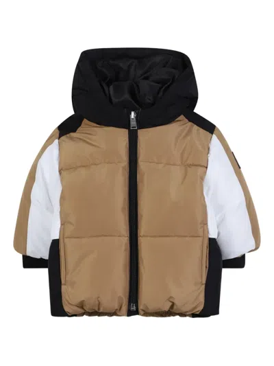 Bosswear Babies' Padded Colour-blocked Jacket In Brown