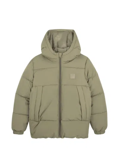 Bosswear Kids' Padded Hooded Jacket In Green