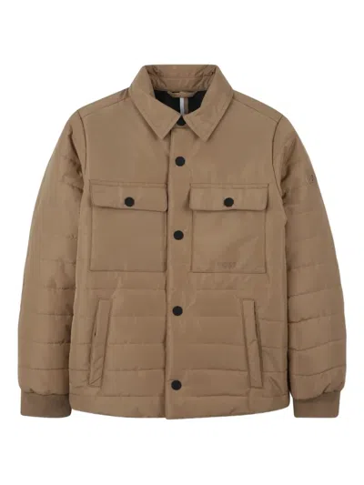 Bosswear Kids' Padded Shirt Jacket In Brown