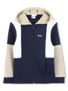Bosswear Boss Kidswear Kids' Colorblock French Terry Zip Hoodie In Blue