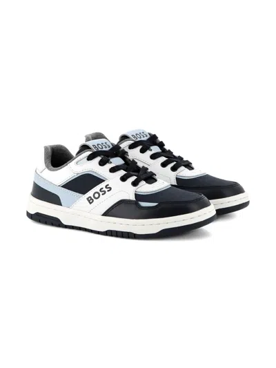Bosswear Kids' Panelled Low-top Sneakers In White