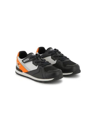 Bosswear Kids' Panelled Sneakers In Black
