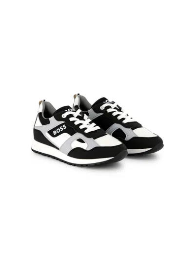 Bosswear Kids' Panelled Sneakers In Blue
