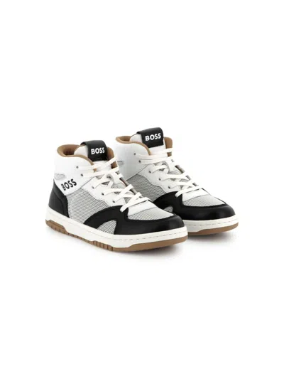 Bosswear Kids' Panelled Sneakers In White