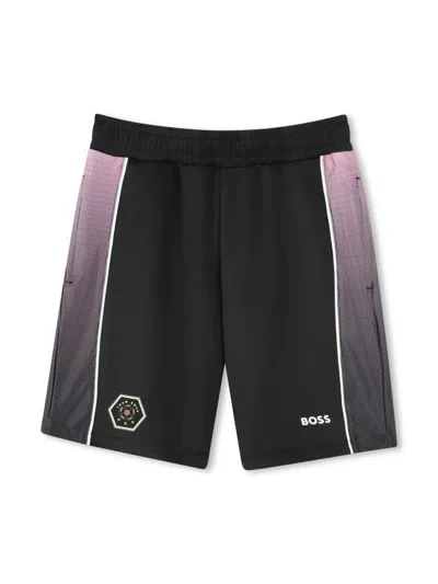 Bosswear Kids' Panelled Track Shorts In Black